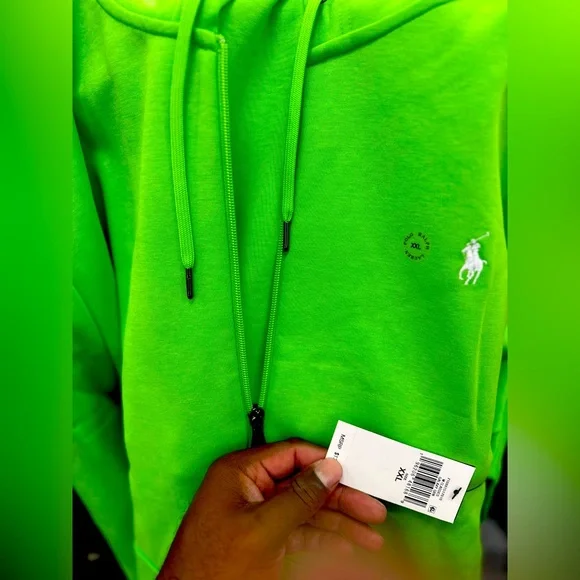 Lime green polo hoodie hotsell